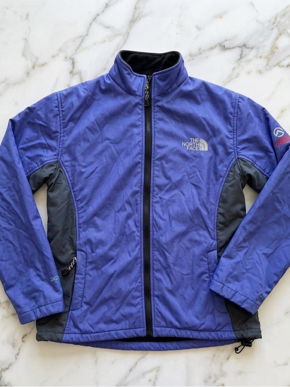 The North Face Girls Kids Summit Series 3XDry Softshell Jacket Purple Gray SZ XL